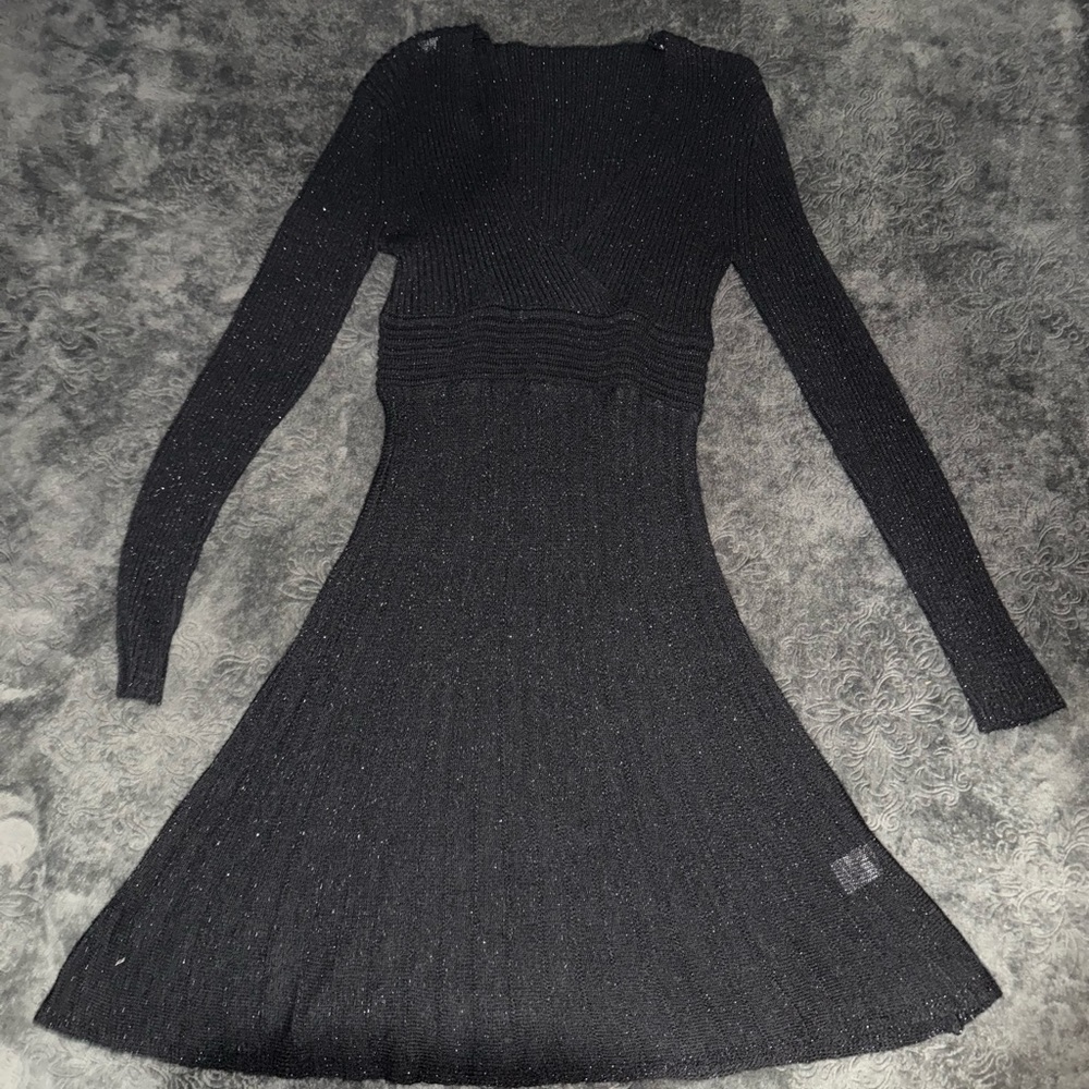 Sparkly Black Knit Dress